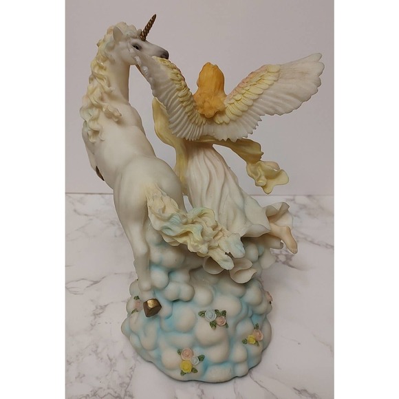 Seraphim Classics Angel Figurine Unicorn Clouds Flowers - Picture 4 of 6